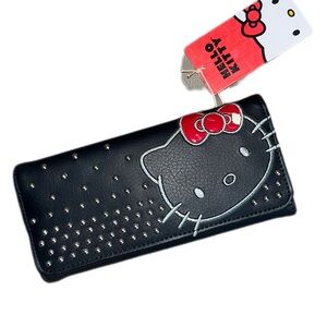 Y2K 2000 Loungefly Black and Red Hello Kitty Wallet Flaw